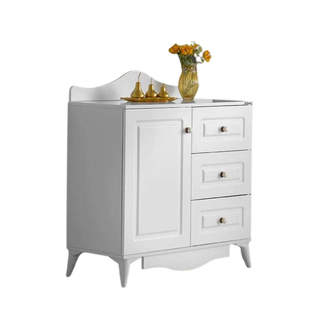 white mini dresser Stapleton Three Drawer Small Chest, White Alpine Furniture