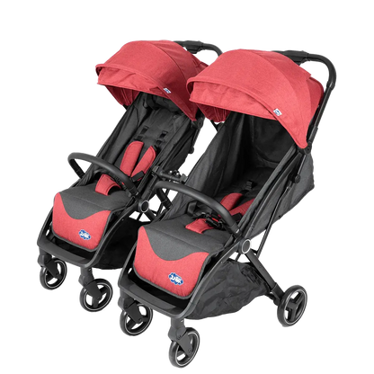  Junior Bravo Twin StrollerBurgundyBaby StrollersJunior